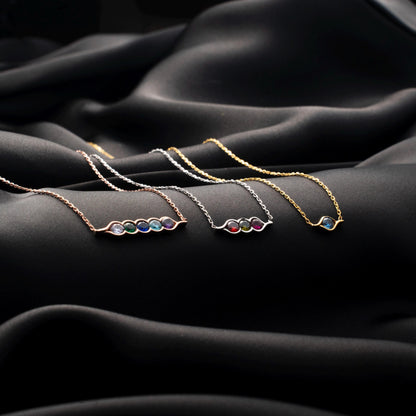 Sweet Pea Pod Necklace for Mom - Custom Birthstone Jewelry