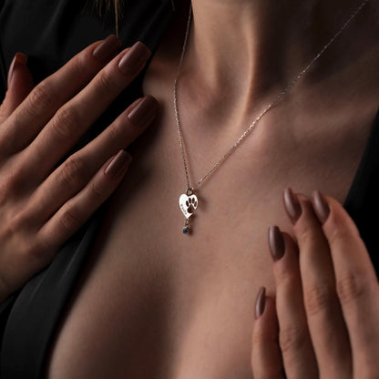 Pet Loss Tribute Necklace - Sterling Silver Paw Charm for Pet Lovers, Customizable with Birthstone