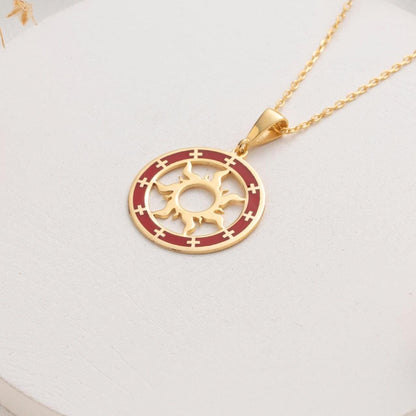 Sun Necklace - 925 Silver, 18K Gold Plated Sunshine Pendant, Minimalist Charm Jewelry