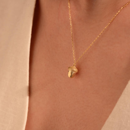 Acorn Necklace – Nature Inspired Charm Gift for Her