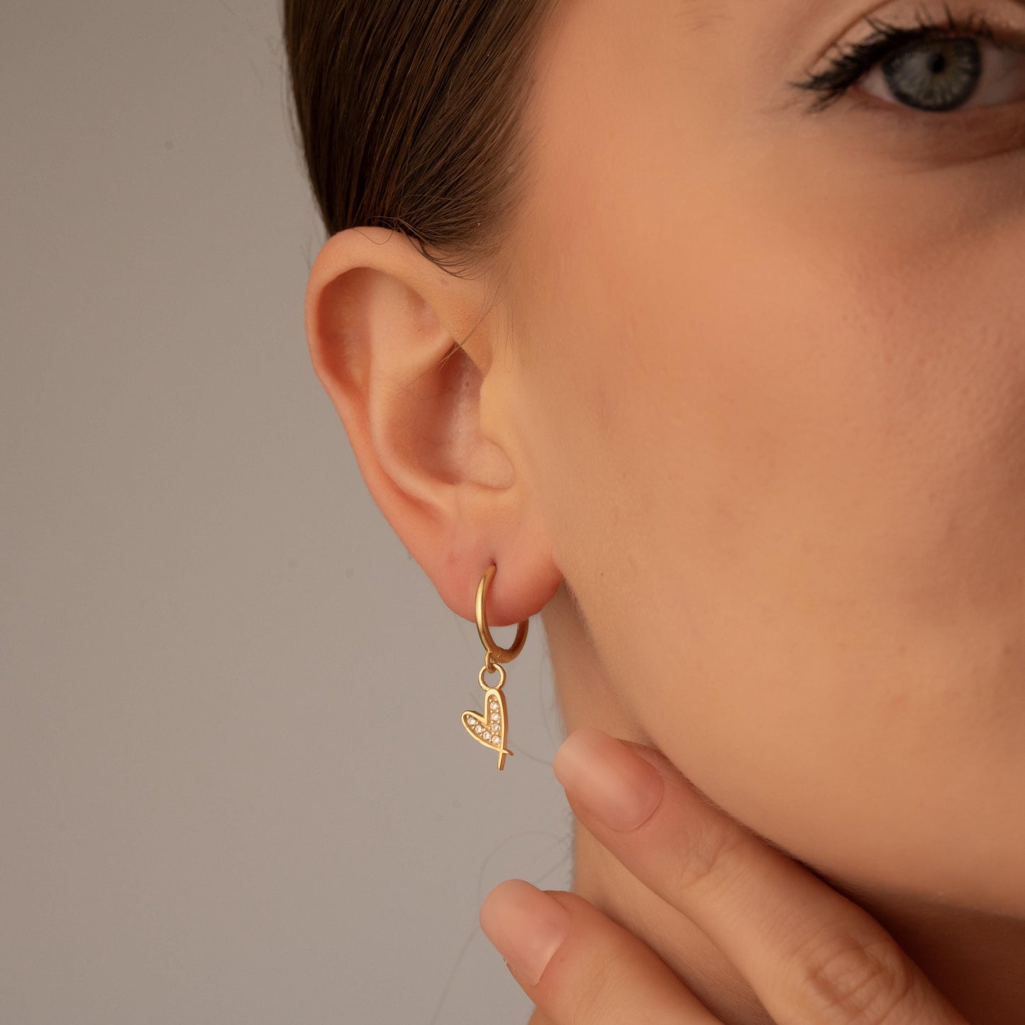 Crystal Heart Hoop Earrings - Elegant Minimalist Charm - Perfect Gift for Her