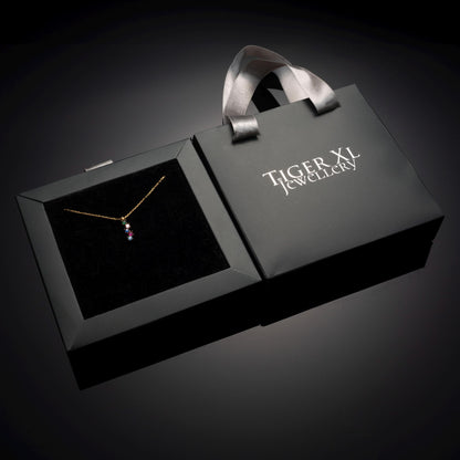 Unique Birthstone Drop Necklace, Custom Family Keepsake, Delicate Vertical Pendant