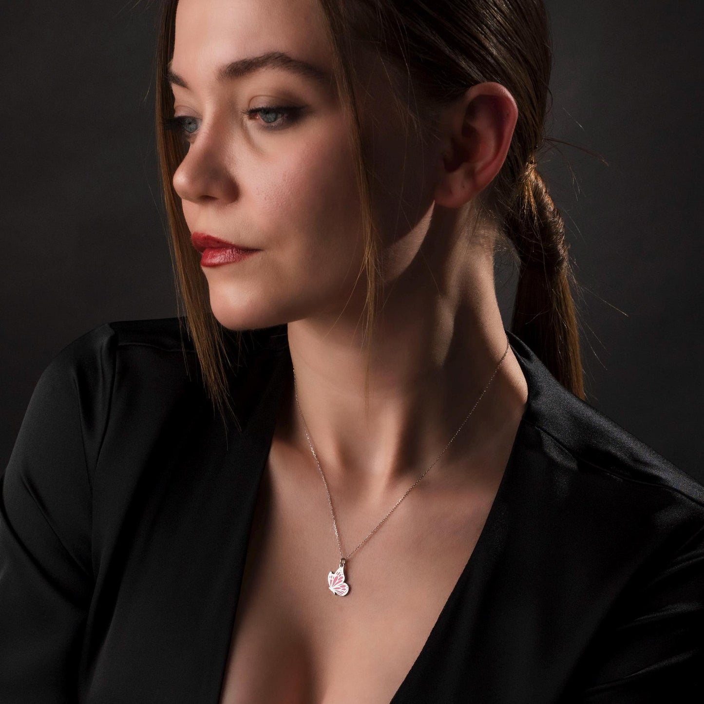 Butterfly Necklace, Sterling Silver Jewelry, Minimalist Butterfly Pendant, Elegant Gift for Her