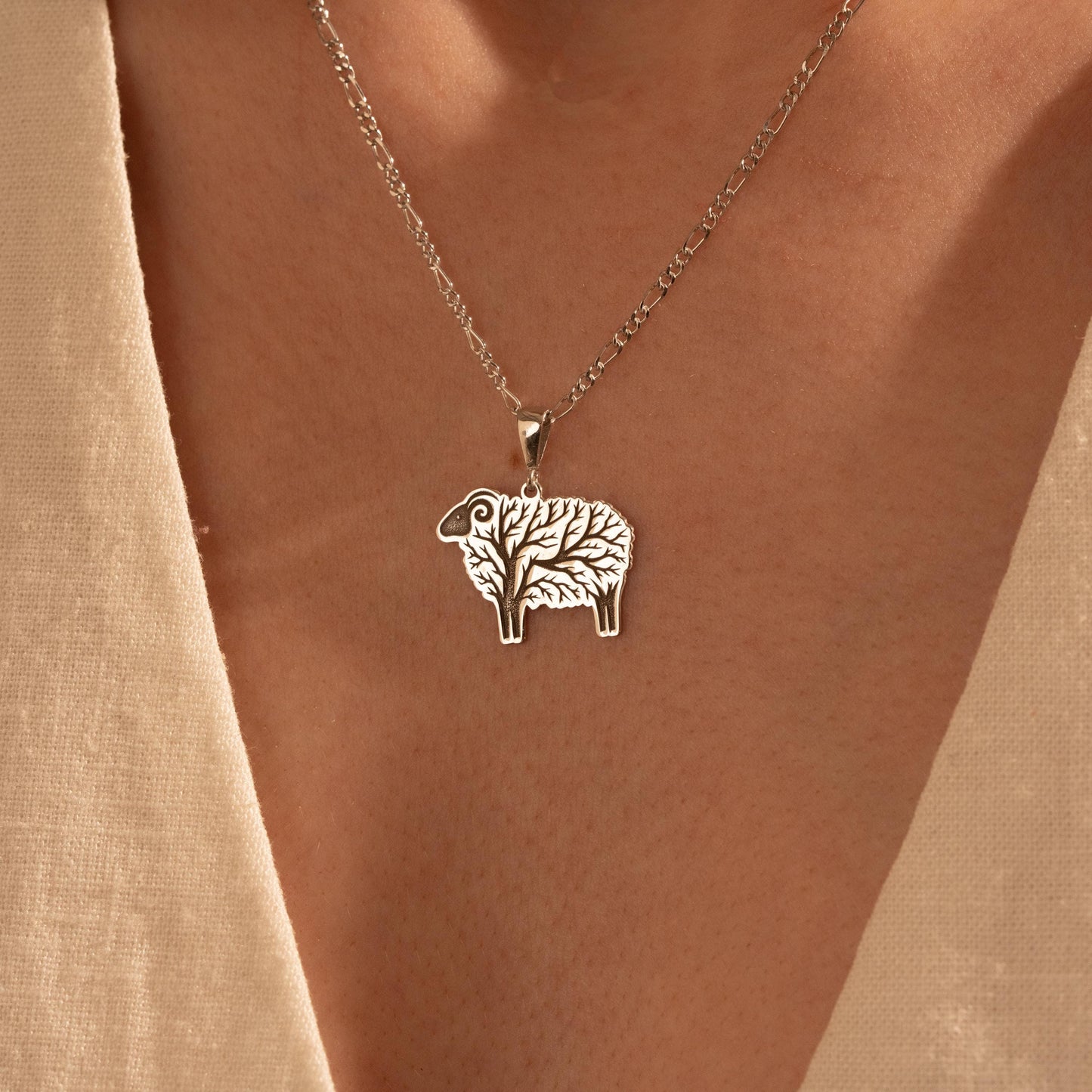 Adorable Sheep Charm Necklace - Rustic Animal Pendant - Farmhouse Style Jewelry