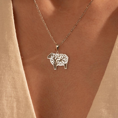 Adorable Sheep Charm Necklace - Rustic Animal Pendant - Farmhouse Style Jewelry