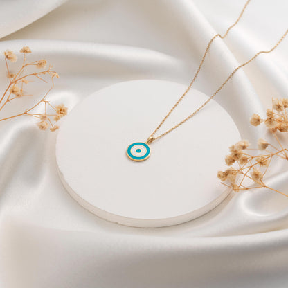 Chic Evil Eye Necklace: Elegant Gold Amulet for Positive Vibes - Delicate Gift Idea
