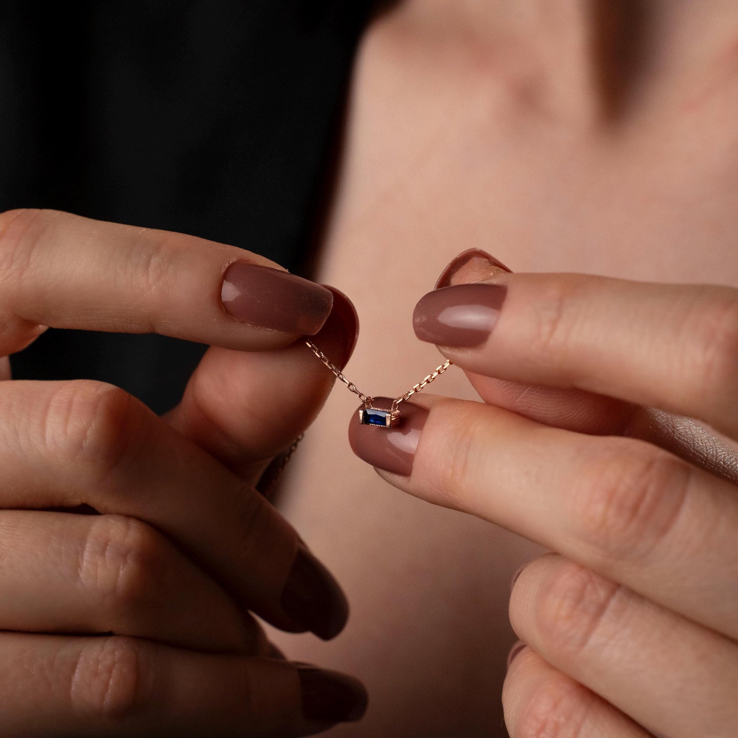 Minimalist Family Necklace with Birthstone Bar - Meaningful Gift Idea