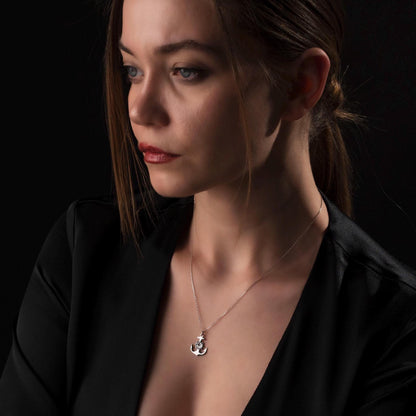 Seafaring Style: Nautical Anchor and Wheel Pendant for Sea Enthusiasts