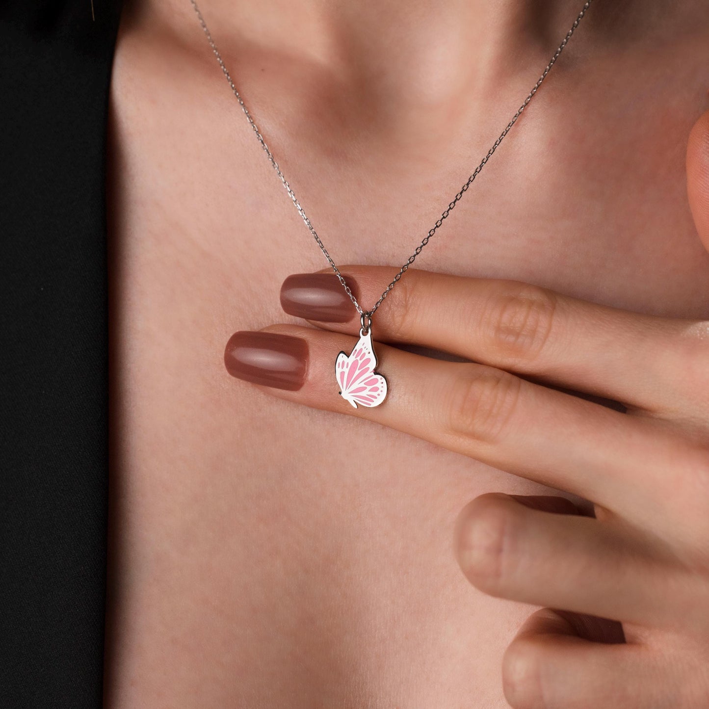 Butterfly Necklace, Sterling Silver Jewelry, Minimalist Butterfly Pendant, Elegant Gift for Her
