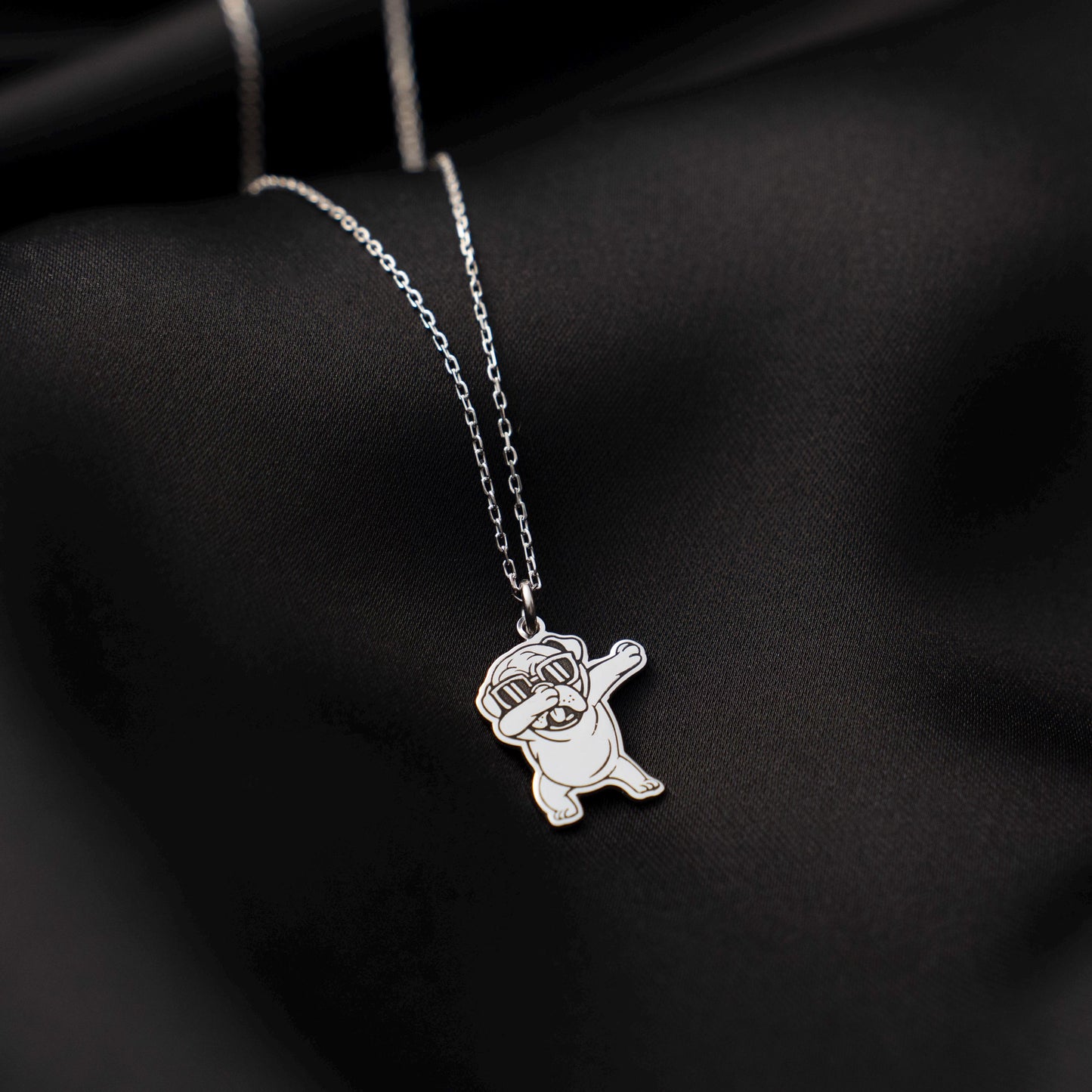 Whimsical Pooch Pendant: Sterling Silver Necklace for Dog Lovers