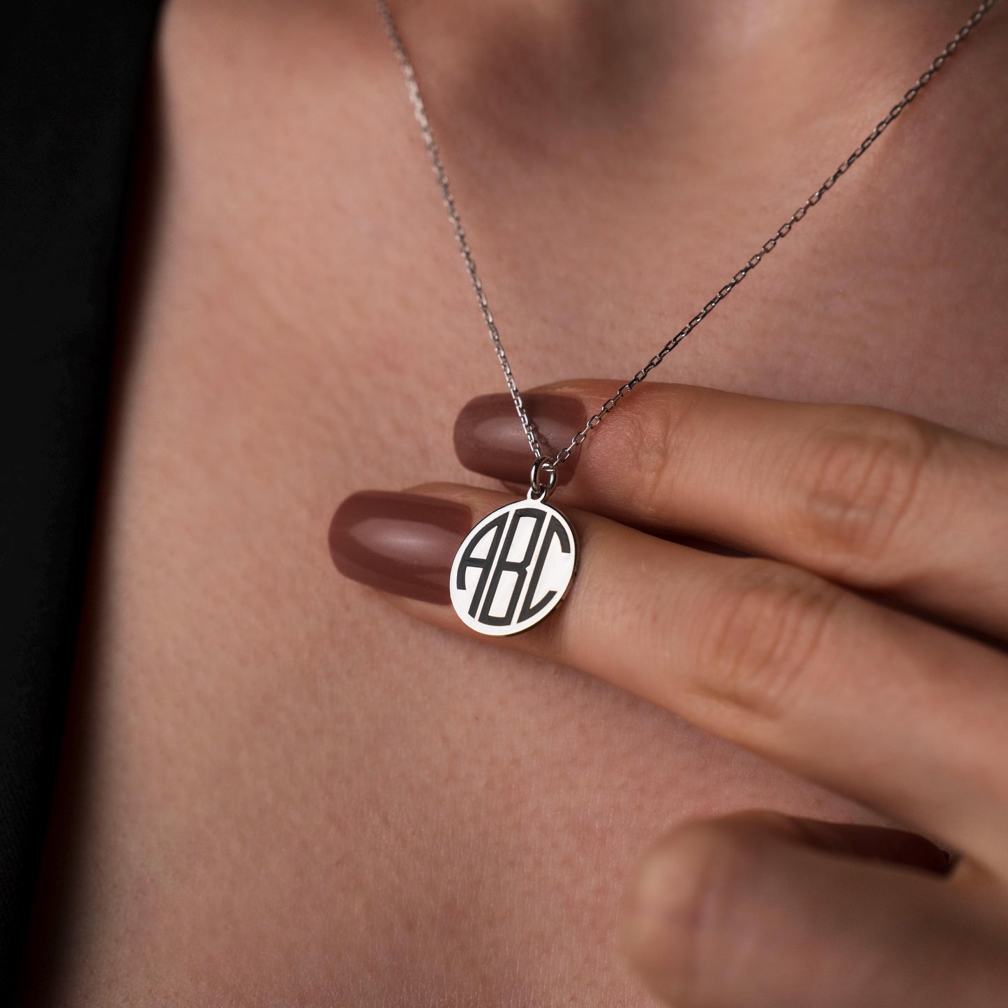 Chic Silver Monogram Necklace - Perfect Personalized Gift for Her!