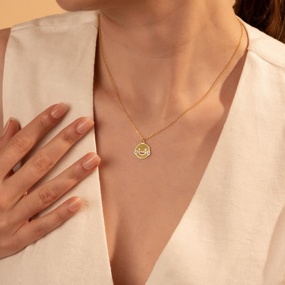 Emoji Pendant Necklace – Custom 18K Gold Charm Gift for Her