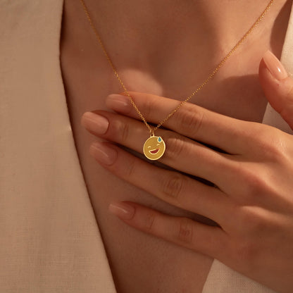 Personalized Emoji Necklace in Luxurious 18K Gold - Unique Gift for Her