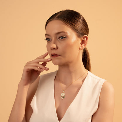 Daisy Necklace - Enamel Flower Pendant, Gold Plated Silver Charm, Floral Jewelry Gift