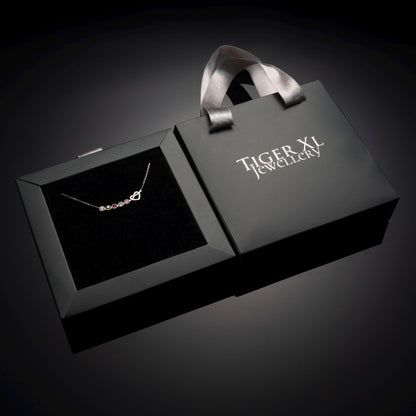 Elegant Birthstone Infinity Necklace for Mom - Customized Family Jewelry in Sterling Silver