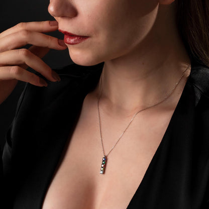 Custom Birthstone Bar Necklace - A Meaningful Gift for Mom