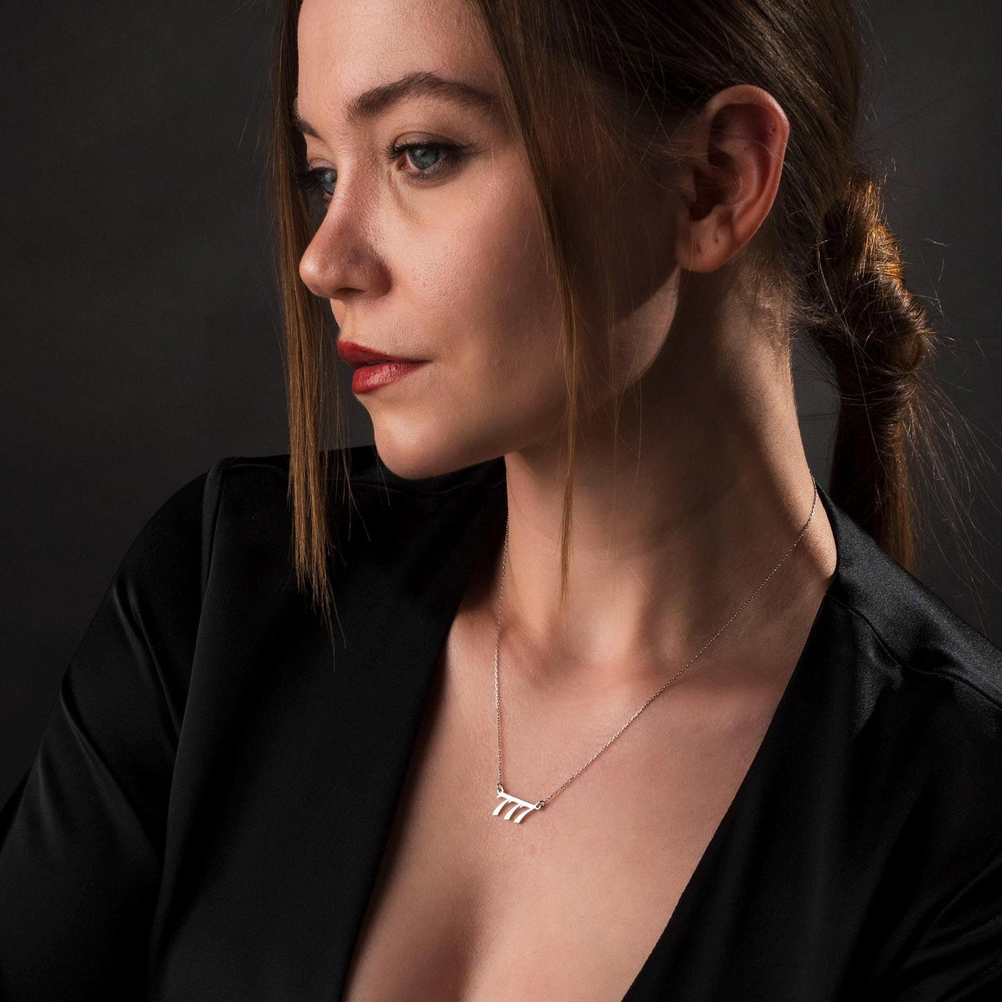 Custom Spiritual Gift with 777 Angel Number - Lucky Sterling Silver Necklace