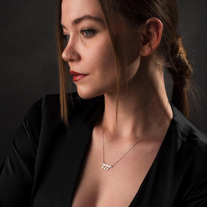 Custom Spiritual Gift with 777 Angel Number - Lucky Sterling Silver Necklace