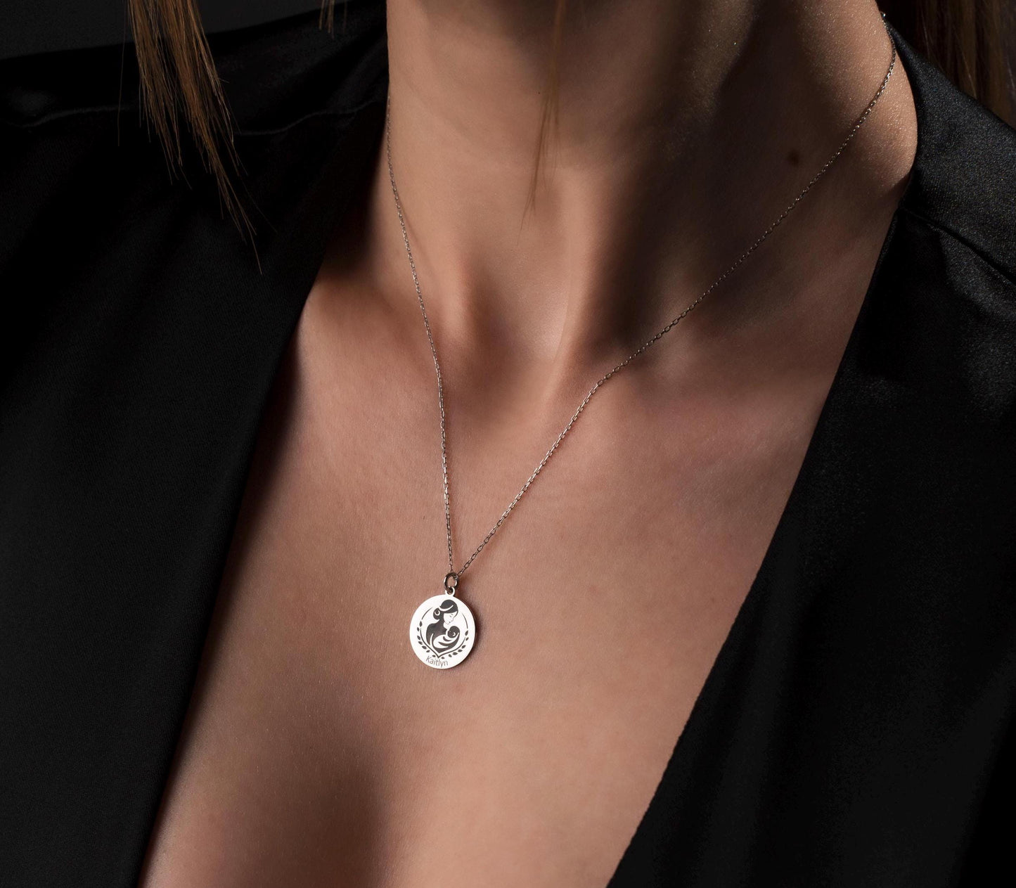 Cherished Bond: Custom Name Pendant for Mom & Baby | Sterling Silver Keepsake