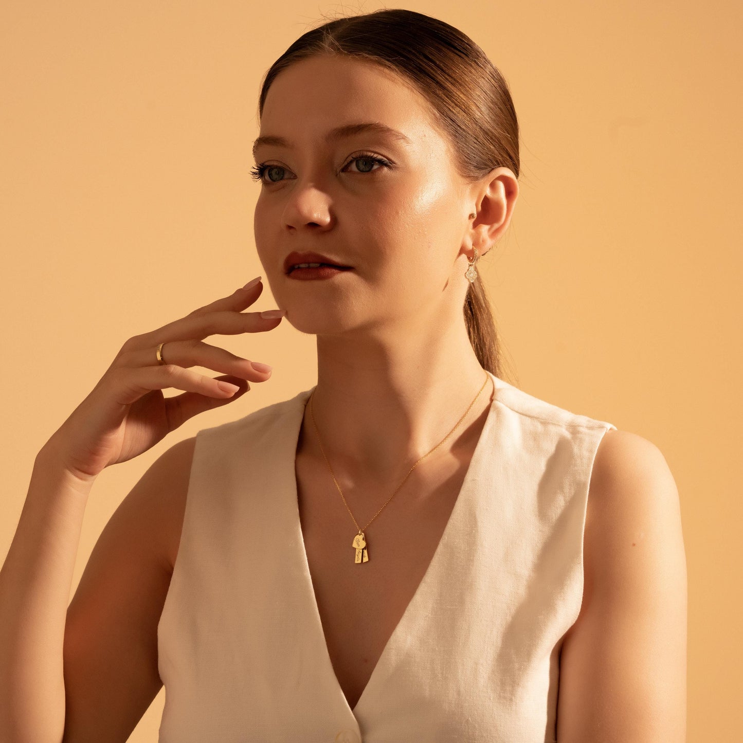 Personalized Heart Tag Necklace for Mom - Custom Name Charm, Gift for Her