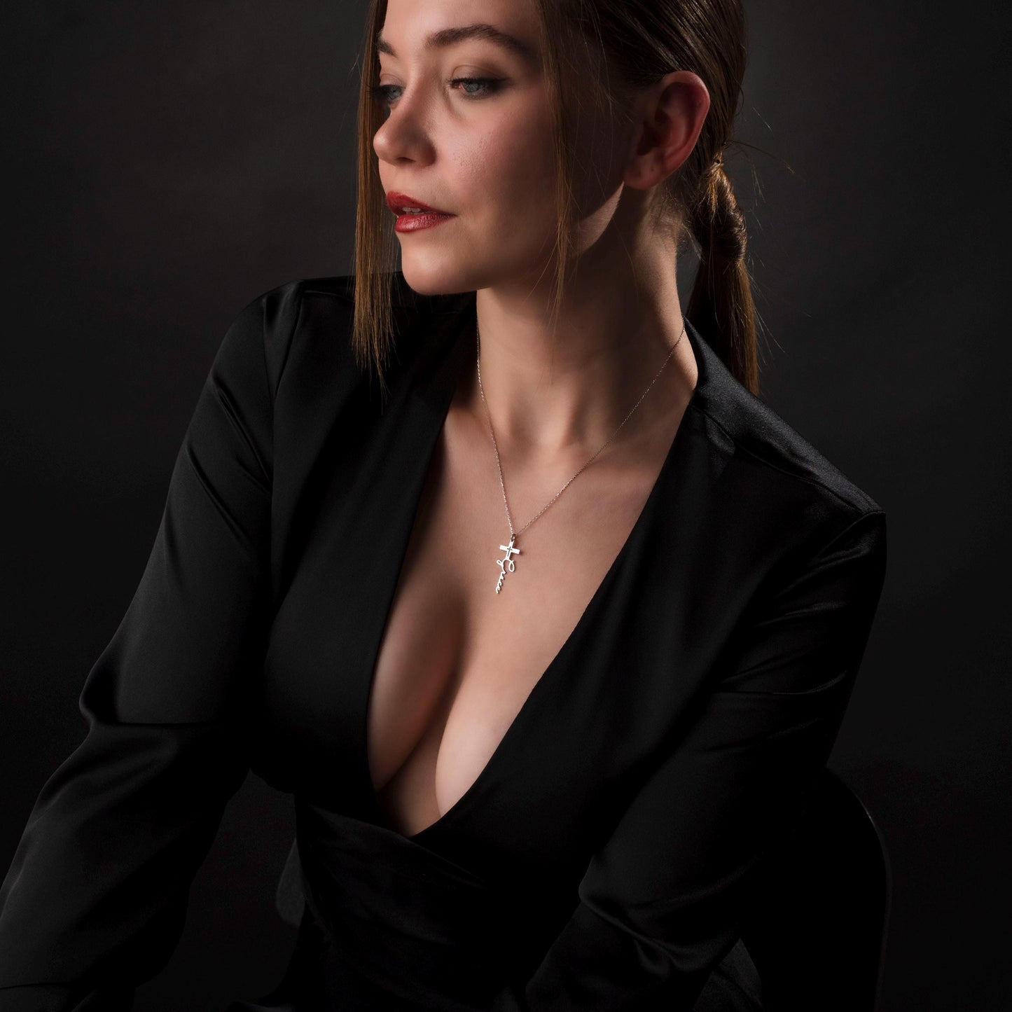 Customized Cross Necklace for Her - Unique Name Pendant in Sterling Silver