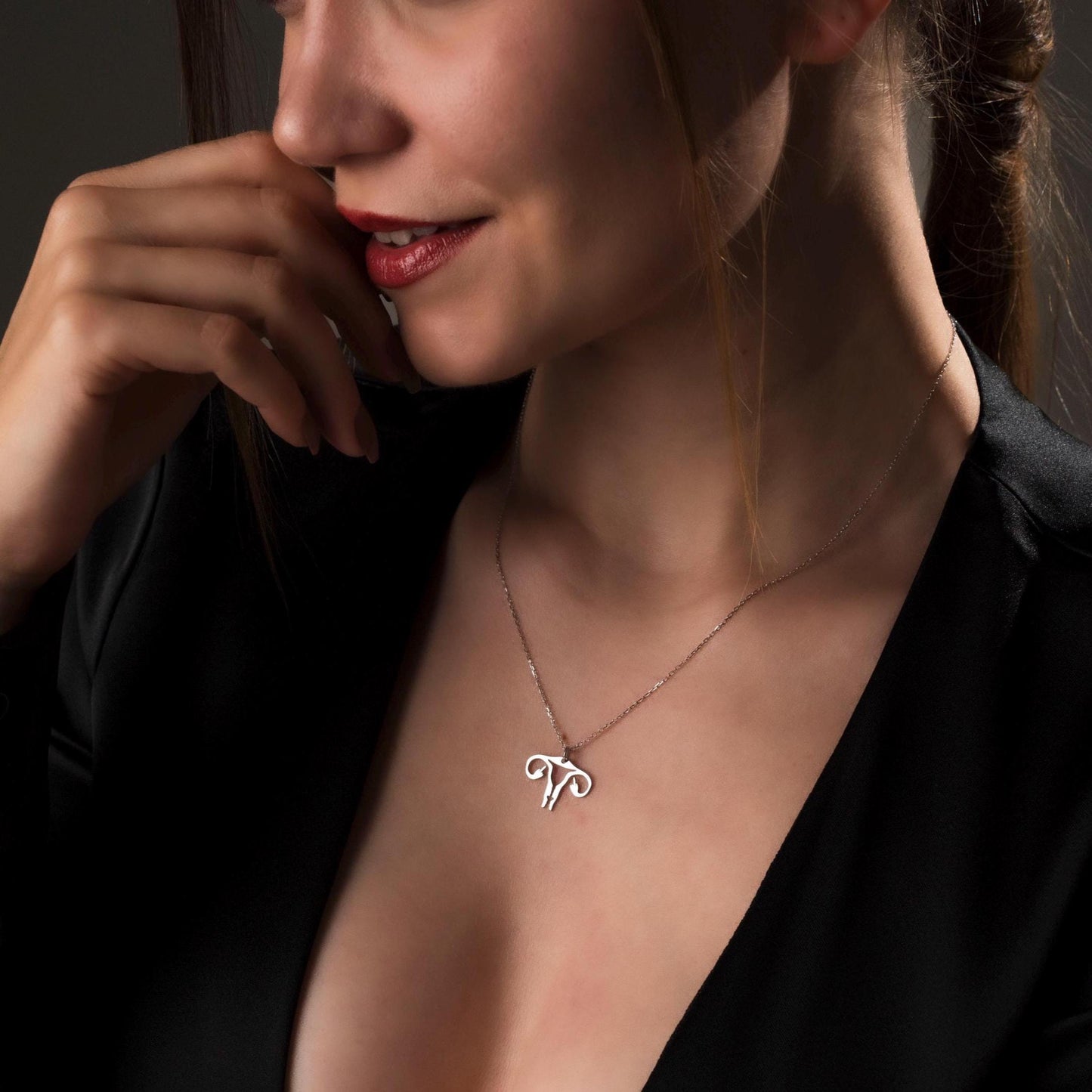 Sterling Silver Uterus Necklace – Feminist Jewelry, Body Autonomy Gift, Reproductive Rights Pendant