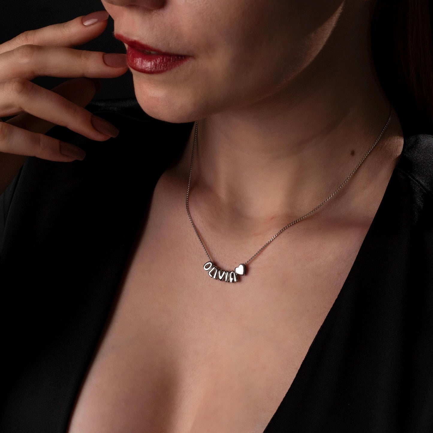 Personalized Bubble Letter Necklace - Custom Name Jewelry in Silver or 18K Gold Plated