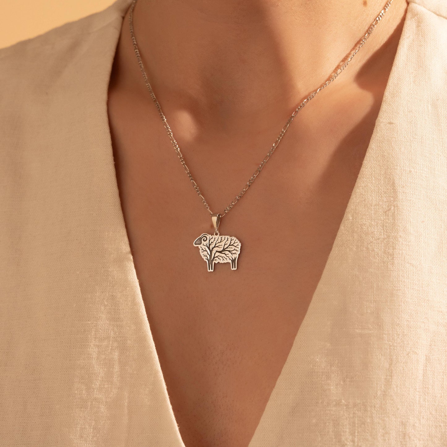 Adorable Sheep Charm Necklace - Rustic Animal Pendant - Farmhouse Style Jewelry