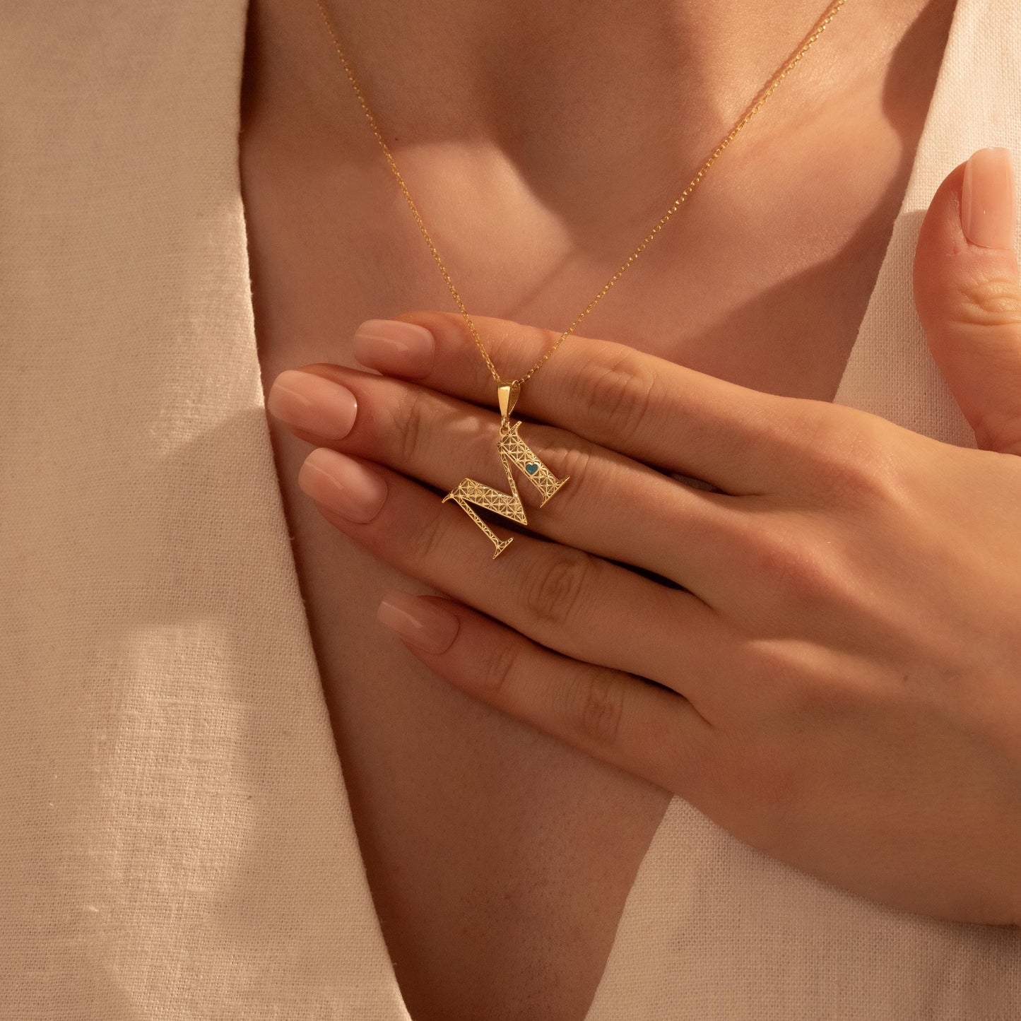 Custom Initial Pendant Necklace – Personalized Gold Letter Jewelry for Her