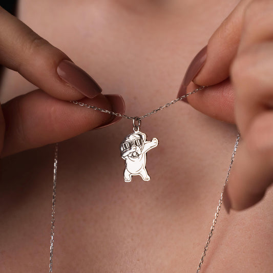 Whimsical Pooch Pendant: Sterling Silver Necklace for Dog Lovers