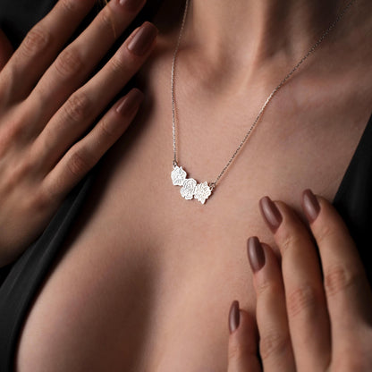 Celebrate Her Birth Month with a Personalized Silver Flower Necklace - Custom Jewelry Gift
