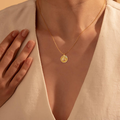 Personalized Emoji Necklace in Luxurious 18K Gold - Unique Gift for Her