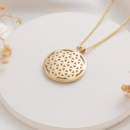 Gift of Sacred Geometry - Stunning Flower of Life Necklace in Gold