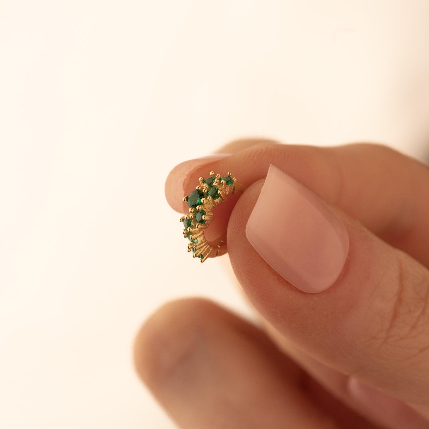 Sparkling Crystal Hoops in Emerald Green - Chic and Dainty Jewelry for Her