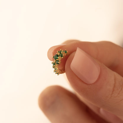 Sparkling Crystal Hoops in Emerald Green - Chic and Dainty Jewelry for Her