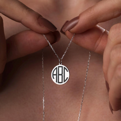 Chic Silver Monogram Necklace - Perfect Personalized Gift for Her!