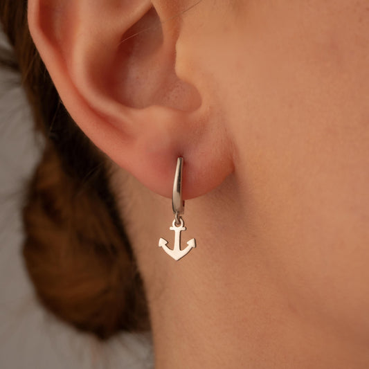 Nautical Vibes: Anchor Hoop Earrings Perfect for Ocean Enthusiasts