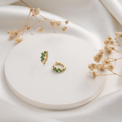 Sparkling Crystal Hoops in Emerald Green - Chic and Dainty Jewelry for Her