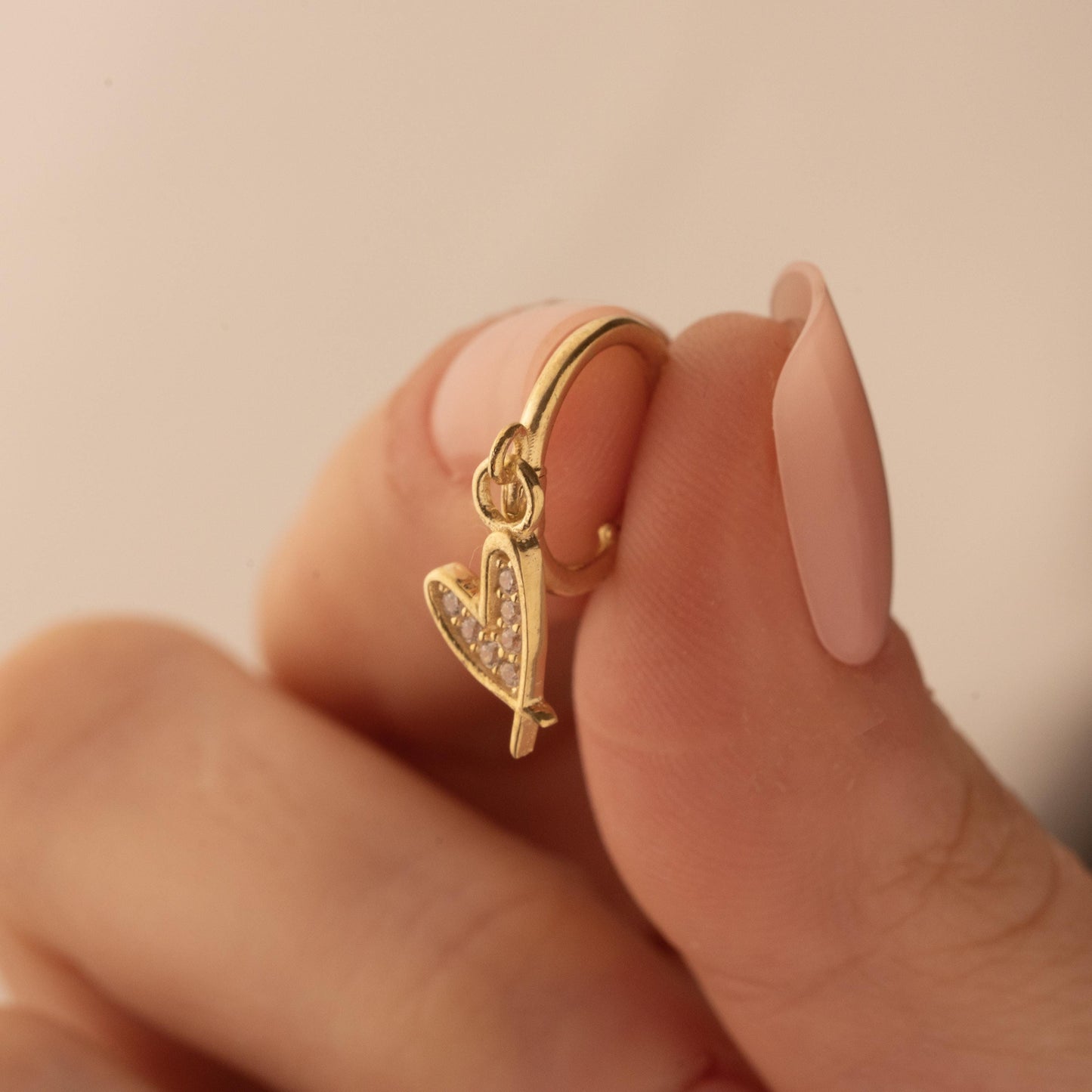 Crystal Heart Hoop Earrings - Elegant Minimalist Charm - Perfect Gift for Her