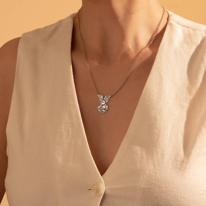 Deer Pendant Necklace – 925 Silver Forest Animal Jewelry Gift
