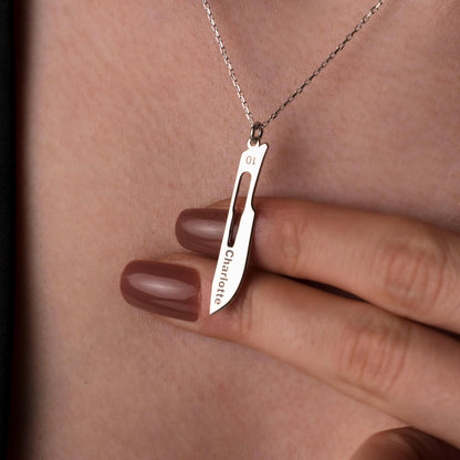 Custom Knife Necklace – Sterling Silver Pendant, Personalized Blade Jewelry, Unique Gift for Her or Him