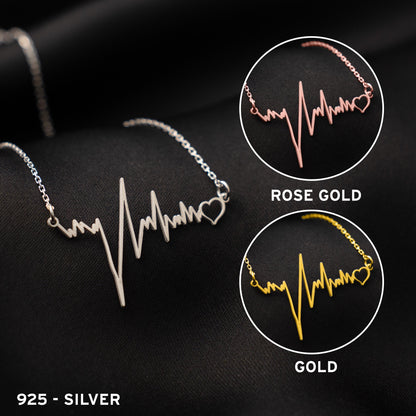 Sterling Silver Heartbeat Necklace - Thoughtful Gift for Nurses