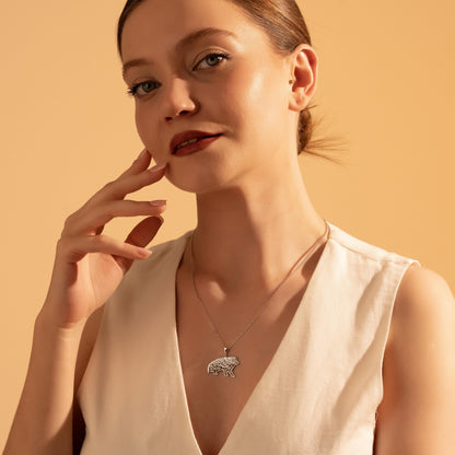 Silver Hedgehog Necklace – Nature Inspired Gift for Her