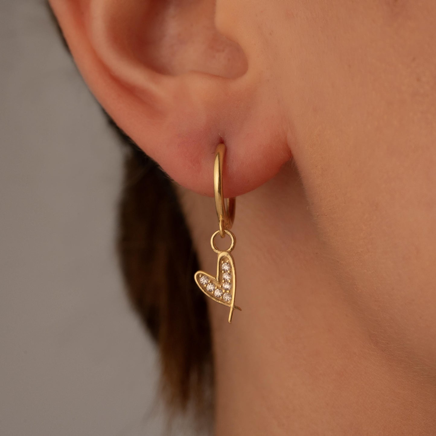 Crystal Heart Hoop Earrings - Elegant Minimalist Charm - Perfect Gift for Her