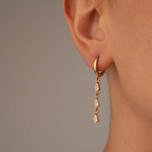 Sparkling Crystal Hoop Earrings - Elegant Jewelry Gift for Her