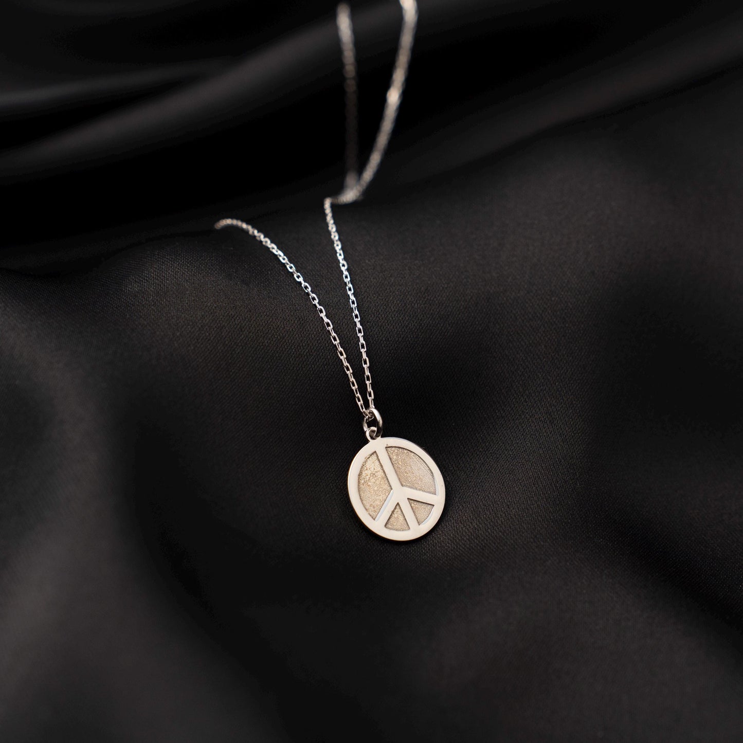 Peace Symbol Necklace, Sterling Silver Pendant, Hippie Jewelry, Meaningful Gift for Her, Unity Charm