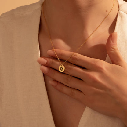 Flower Charm Necklace - Minimalist Floral Jewelry, Elegant Gift for Her