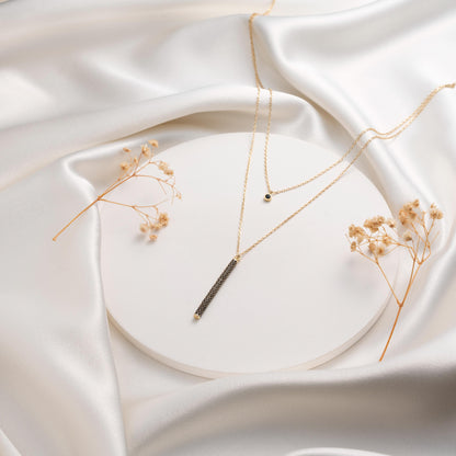 Chic Layered Gold Necklace with Bar Pendant - Minimalist Jewelry Gift