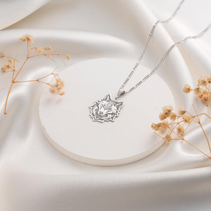 Silver Wolf Pendant Necklace - Animal Spirit Jewelry - Wilderness Gift for Her