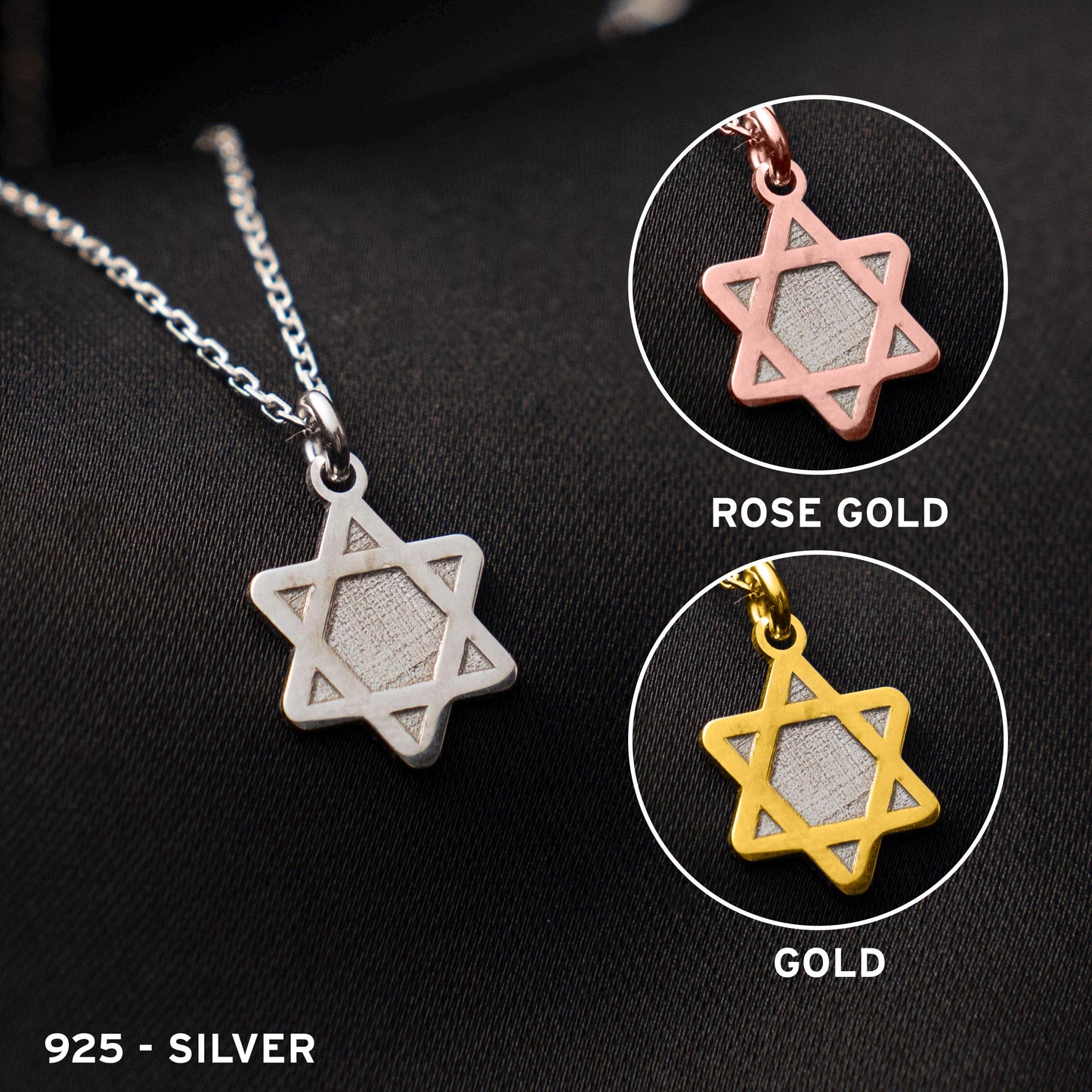 Unique Star of David Necklace for Meaningful Judaica Gift - Handcrafted Sterling Silver Pendant